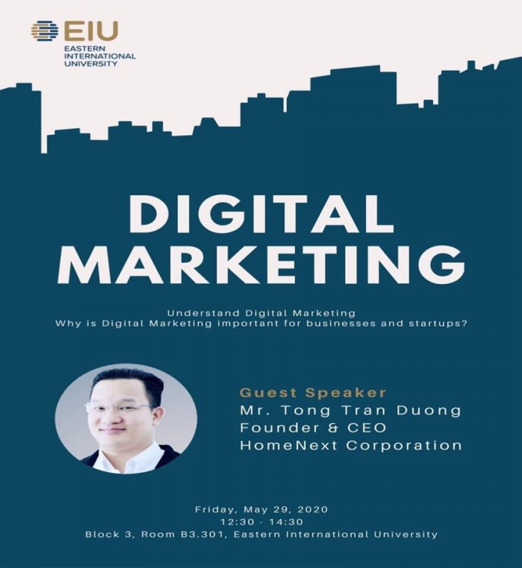 Thư mời workshop chia sẻ về digital Marketing tại EIU